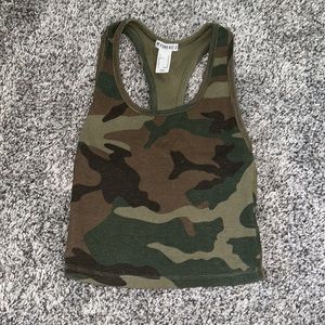 Forever 21 Cropped Racerback Camo Tank